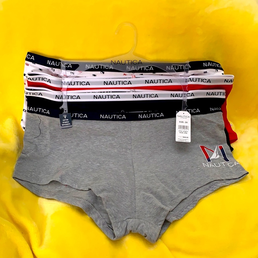 MULTI LOGO GRAPHIC BOYSHORT, 4 PACK NWT